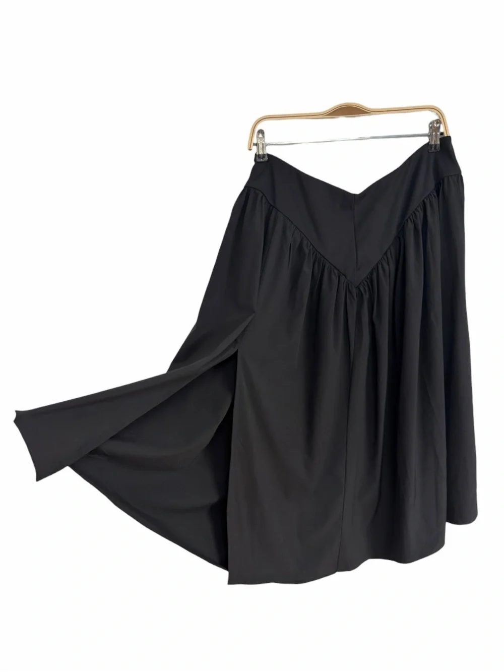 Halara High Waisted Flowy Midi Skirt Black Pleated Stretch NWT XL